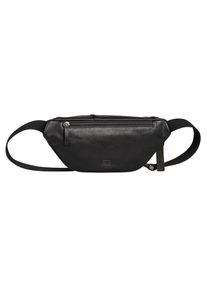 Camel Active, Damen, Bauchtasche &raquo;Pine&laquo; aus pflanzlich gegerbtem Rindsleder im kernigen Look, schwarz, schwarz, FUNKTIONALER BEGLEITER: Kleine 