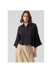 V&eacute;ro Moda Vero Moda, Damen, Hemdbluse &raquo;VMNATALI CROP SHIRT WVN NOOS&laquo; Baumwolle, loose fit, Black, XL, Black, Musselin Bluse von Vero Moda