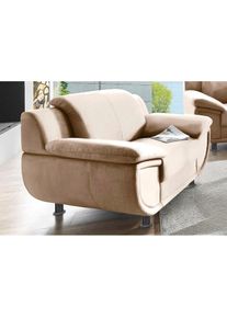 Trendmanufaktur, Sessel &raquo;Rondo, Breite 121 cm, breite Armlehnen, F&uuml;&szlig;e schwarz&laquo; Big-Sessel wahlweise mit Federkern, in verschiedenen Bez&uuml;gen, creme, 