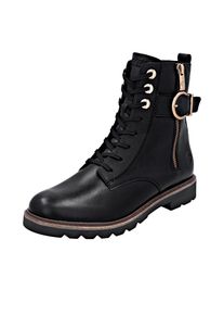 Remonte, Damen, Schn&uuml;rstiefelette Schn&uuml;rboots, Casual-Stiefelette, Blockabsatz, mit gro&szlig;er Zierschlie&szlig;e, schwarz, 40, Schn&uuml;rstiefelette mit Innen- und