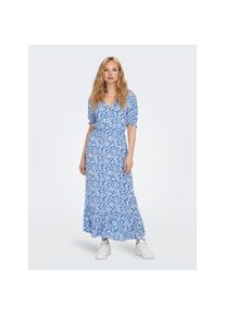 Only, Damen, Maxikleid &raquo;ONLCHIANTI S/S LONG DRESS WVN NOOS&laquo; Viskose, regular fit, elastische Taille, Marina, N-Gr, L (40) - N-Gr, Marina, Maxikleid 