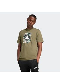 adidas Sportswear, Herren, T-Shirt &raquo;M C CAMO BOX T&laquo; ohne Verschluss, aus weichem Single Jersey, pflegeleicht, Olive Strata, L, Olive Strata, Ein 