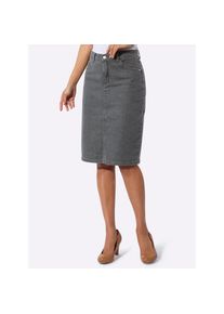 Casual Looks, Damen, Jeansrock, grey-denim, 50, grey-denim, formstabile Baumwoll-Stretch-Qualit&auml;t