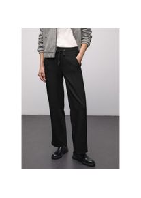 Street One, Damen, Stoffhose mit Tape-Details, Black, 44 - L&auml;nge 30, Straight Leg Hose im Casual Fit f&uuml;r Damen von Street One