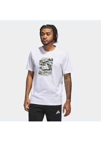 adidas Sportswear, Herren, T-Shirt &raquo;M C CAMO BOX T&laquo; ohne Verschluss, aus weichem Single Jersey, pflegeleicht, White / Wonder Aluminium, S, White / 