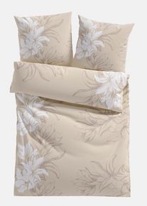 Linon dekbedovertrek - beige - maat 135x200 cm - 100% katoen - bonprix