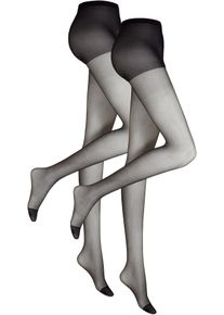 Panty (set van 2) 20 den - zwart - maat 40/42 (M) - bonprix