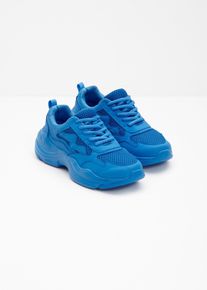 Chunky sneakers met mesh inzet - blauw - maat 40 - vegan - bonprix