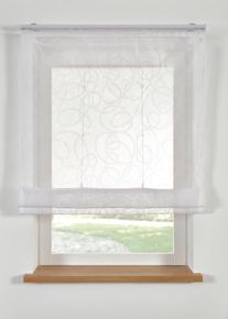 Gedessineerd transparant ophaalgordijn met gerecycled polyester - wit - maat 4 (h/b: 140/120 cm) - bonprix