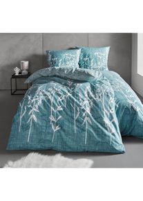 Linon dekbedovertrek - blauw - maat 135x200 cm - 100% katoen - bonprix