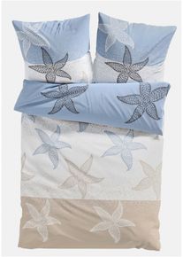 Linon dekbedovertrek - blauw - maat 135x200 cm - 100% katoen - bonprix