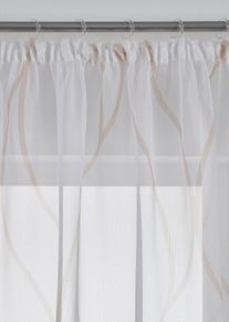 Gordijn met golfmotief ook verkrijgbaar in extra lang (1 stuk) - wit - maat 225x144 cm - bonprix