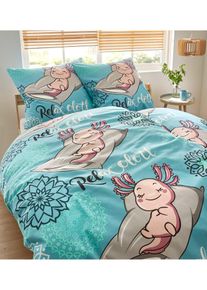 Dekbedovertrek in een katoenmix - blauw - maat 135x200 cm - met katoen - bonprix