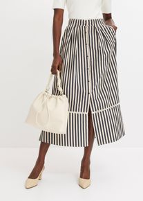 Maxirock mit Spitze, blau, Gr&ouml;&szlig;e 52, mit Baumwolle, bonprix