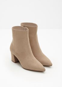 Stiefeletten mit Blockabsatz, beige, Gr&ouml;&szlig;e 38, bonprix