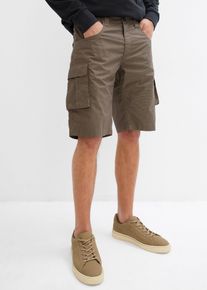 Cargo-Bermuda aus reiner Baumwolle Relaxed Fit, gr&uuml;n, Gr&ouml;&szlig;e 48, 100% Baumwolle, bonprix