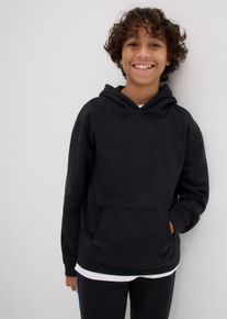 Hoodie aus weichem Baumwoll-Mix, schwarz, Gr&ouml;&szlig;e 176/182, mit Baumwolle, bonprix