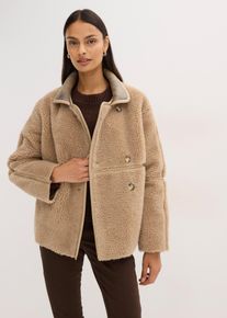 bonprix Femei Geacă din blăniță teddy, bej, 40