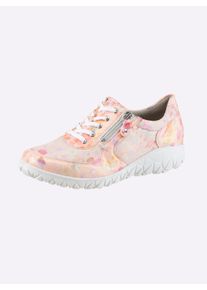 Waldl&auml;ufer Damen Sneaker aus Textil, mit Wechselfu&szlig;bett in flamingo-bedruckt ,Gr&ouml;&szlig;e 6, Witt, 100% Textil