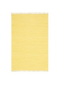 OTTO home Wollteppich &raquo;Ares&laquo; rechteckig 5 mm H&ouml;he Uni Farben, handgewebt, mit Fransen, reine Baumwolle, waschbar, L&auml;ufer