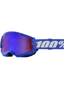 100%, Damen, Sportbrille, STRATA 2 Goggle Blue - Mirror Red/Blue Lens (Blue, Blau, Mirror Red), Blau, Rot