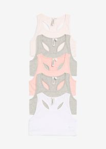 bonprix Biustonosz bustier z miękkiej bawełny (5 szt.), r&oacute;żowy, 128/134