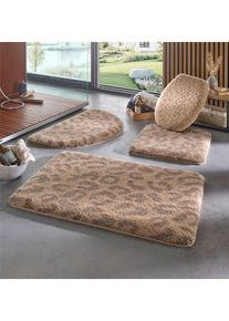 Hagemann unisex Badmat in beige ,maat 50x50 cm - Wc-matje zonder uitsparing, Witt, 100% Polyacryl