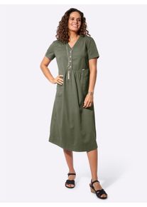 Damen Jeanskleid aus luftiger Baumwolle in khaki ,Gr&ouml;&szlig;e 36, WITT, 100% Baumwolle