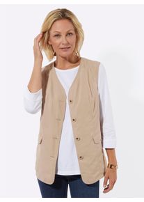 Damen Funktionsweste in Mikrofaser-Qualit&auml;t in beige ,Gr&ouml;&szlig;e 44, WITT, 100% Polyester
