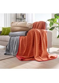 Ibena unisex Wohndecke in champagner ,Gr&ouml;&szlig;e 100x150 cm - Knieplaid, Witt, 58% Baumwolle, 35% Polyacryl, 7% Polyester