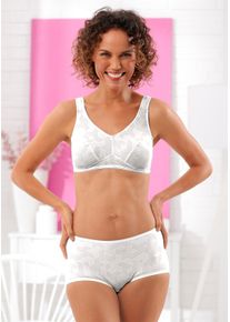 w&auml;schepur Dames Comfortbeha zonder beugel in wit/lichtgrijs ,maat 80B, Witt, 82% Polyamide, 18% Elastan