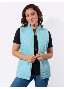 Damen Steppweste mit hohem Stehkragen in aquamarin ,Gr&ouml;&szlig;e 38, WITT, 100% Polyester. Wattierung: 100% Polyester