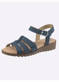 Damen Sandalette , 2-fach weitenverstellbar in marine ,Gr&ouml;&szlig;e 41, Witt, 100% Nubukleder
