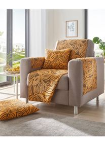 unisex Woonserie in chocolade/papaja gedessineerd ,maat 40x40 cm - Kussenovertrek, WITT, 62% Polyester, 38% Polyacryl