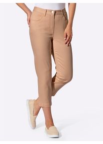 Damen 7/8-Jeans mit dekorativem Beinabschluss in camel ,Gr&ouml;&szlig;e 23, WITT, 96% Baumwolle, 4% Elasthan