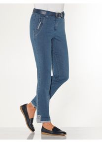 Damen Schlupfjeans in Baumwoll-Stretch-Qualit&auml;t in blue-bleached ,Gr&ouml;&szlig;e 22, WITT, 98% Baumwolle, 2% Elasthan