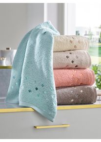 Ross unisex Handdoek in koraal ,maat 50x100 cm, 2 - Handdoeken, Witt, 100% Katoen