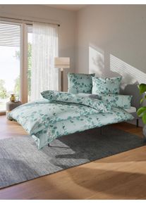 w&auml;schepur unisex Bettw&auml;sche in kalkmint-salbei-bedruckt ,Gr&ouml;&szlig;e 40x80/135x200 cm, Witt, 100% Baumwolle