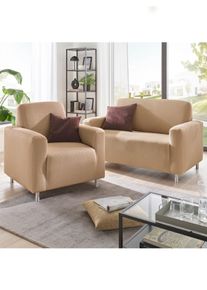 unisex Hussenprogramm in beige ,Gr&ouml;&szlig;e 1 - Stuhlhusse, WITT, 50% Polyester, 47% Baumwolle, 3% Elasthan