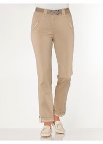 Dames Comfortjeans van katoenstretch in beige ,maat 19, WITT, 98% Katoen, 2% Elastan