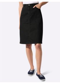 Damen Jeansrock in 5-Pocket-Form in black-denim ,Gr&ouml;&szlig;e 36, WITT, 99% Baumwolle, 1% Elasthan