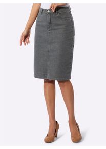 Damen Jeansrock in 5-Pocket-Form in grey-denim ,Gr&ouml;&szlig;e 40, WITT, 99% Baumwolle, 1% Elasthan