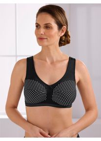 w&auml;schepur Dames Steunbeha zonder beugel met stippendessin in zwart geprint ,maat 110C, Witt, 84% Polyamide, 16% Elastan