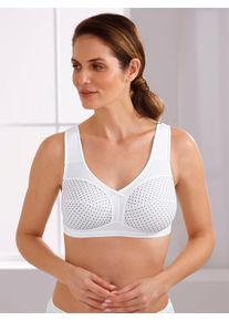 w&auml;schepur Dames Steunbeha zonder beugel met stippendessin in wit geprint ,maat 100B, Witt, 84% Polyamide, 16% Elastan