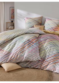 Irisette unisex Bettw&auml;sche in steingrau-gelb-bedruckt ,Gr&ouml;&szlig;e 80x80/135x200 cm, Witt, 100% Baumwolle