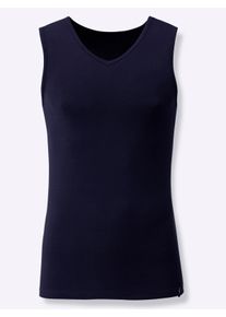 Herren Unterhemd in marine + himmelblau ,Gr&ouml;&szlig;e 8, Witt, 95% Baumwolle, 5% Elasthan