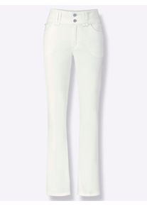 Damen Bootcut-Jeans mit hoher Taille in wei&szlig; ,Gr&ouml;&szlig;e 54, WITT, 98% Baumwolle, 2% Elasthan