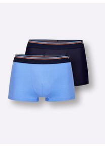 Heren Broek in marine + hemelsblauw ,maat 5, Witt, 95% Katoen, 5% Elastan