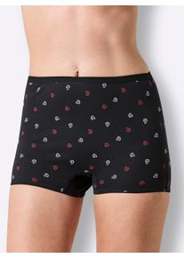 Damen Panty in schwarz + rot + schwarz-bedruckt ,Gr&ouml;&szlig;e 46, WITT, 95% Baumwolle, 5% Elasthan