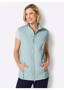 Dames Functioneel gilet met elastische zijkanten in kalkmint ,maat 38, Witt, 100% Polyester. Wattering: 100% Polyester